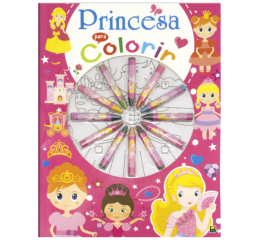 LIVRO CORES EM A&Ccedil;AO C/GIZ DE CERA PRINCESA 1160214